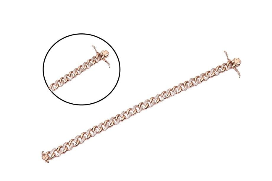 ROSE KAPLAMA ZİRKON TAŞLI İTALYAN BİLEKLİK